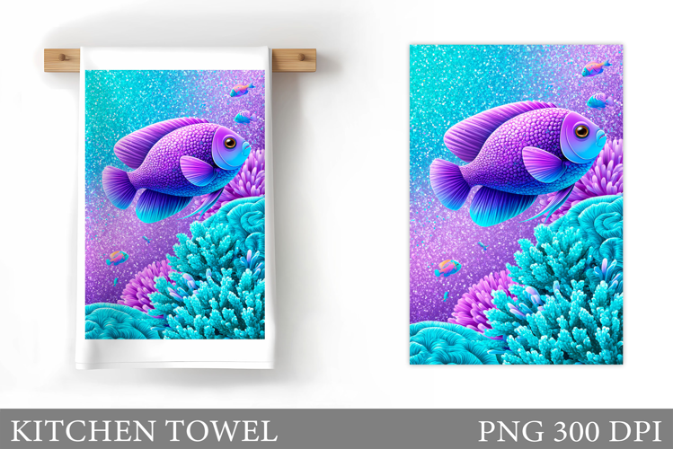 Fish Kitchen Towel Design. Fish Sublimation