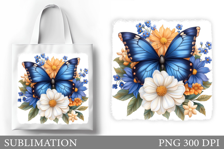 Butterfly Tote Bag Design. Butterfly Sublimation