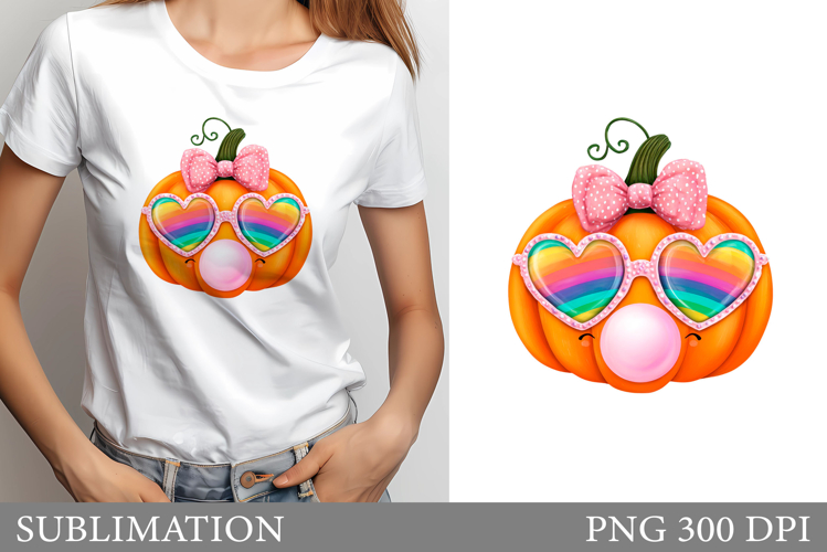 Funny Pumpkin T-Shirt Desugn. Cute Pumpkin Sublimation