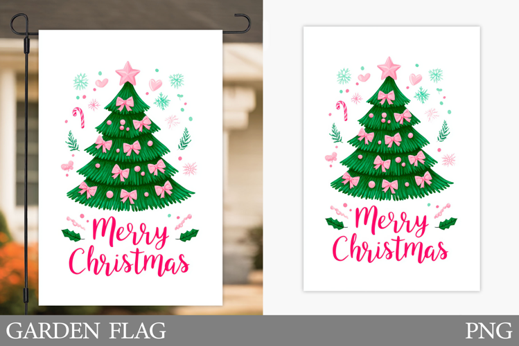 Christmas Tree Garden Flag. Christmas Garden Flag Design