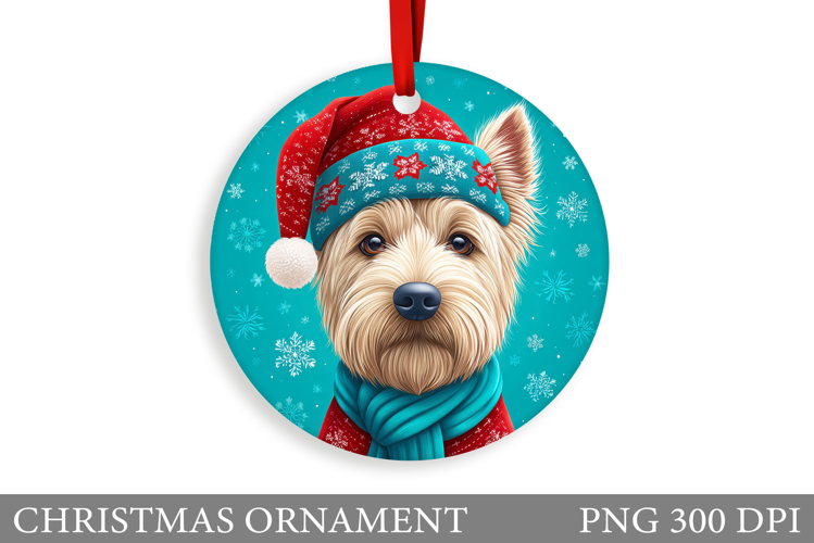 Cute Dog Christmas Ornament. Winter Dog Christmas Ornament