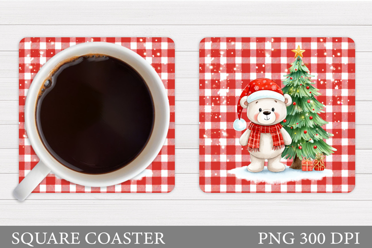 Christmas Bear Coaster Design. Christmas Coaster Sublimation