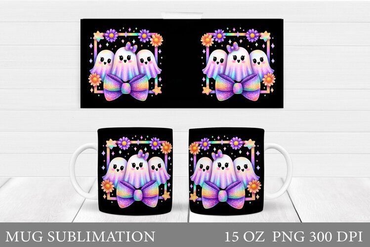 Ghost Mug Sublimation. Halloween Mug Design example image 1