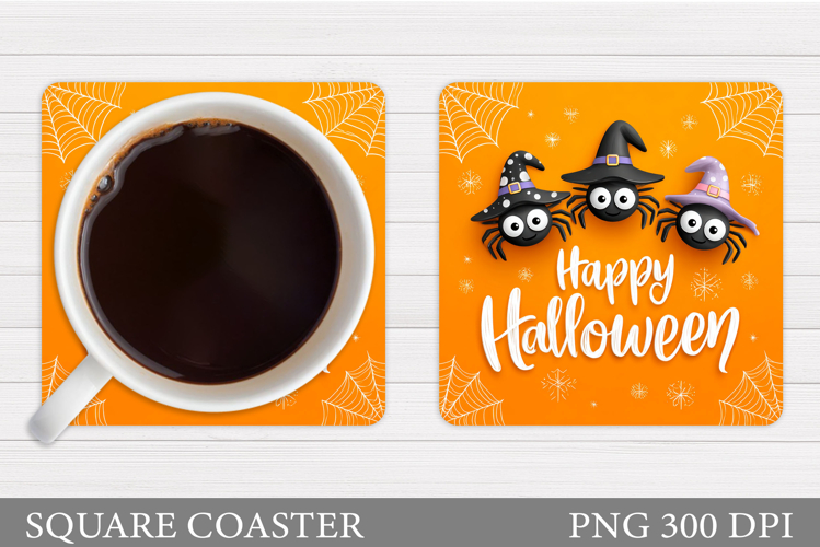 Cute Spider Coaster Design. Halloween Sublimation