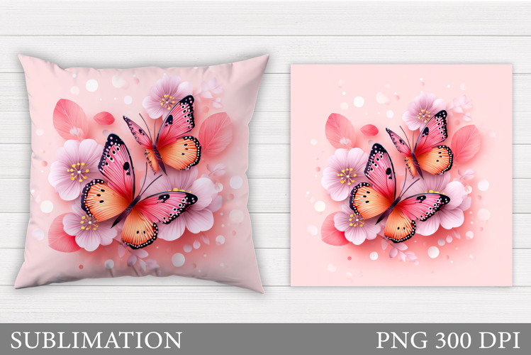 Butterflies Sublimation. Butterflies Pillow Sublimation