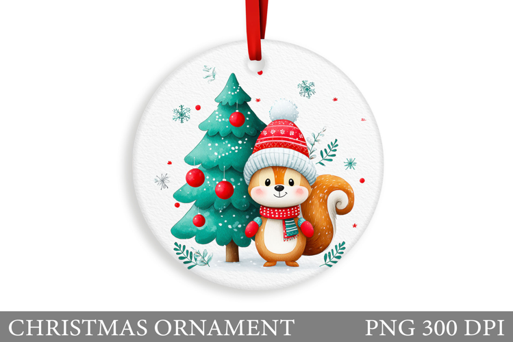 Cute Squirrel Christmas Ornament. Christmas Ornament Design