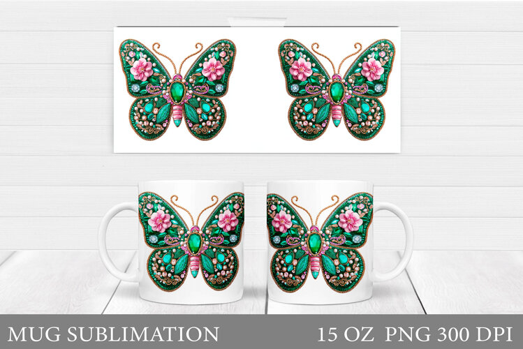 Butterfly Mug Sublimation. Butterfly Mug Design example image 1