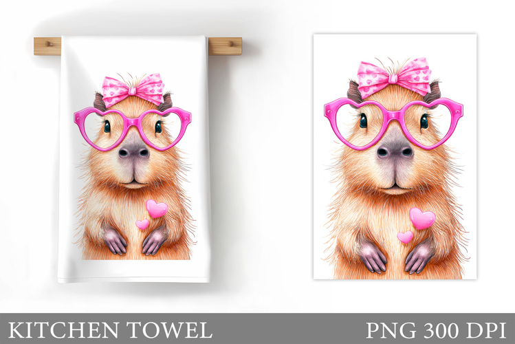 Capybara Kitchen Towel Design. Carybara Sublimation