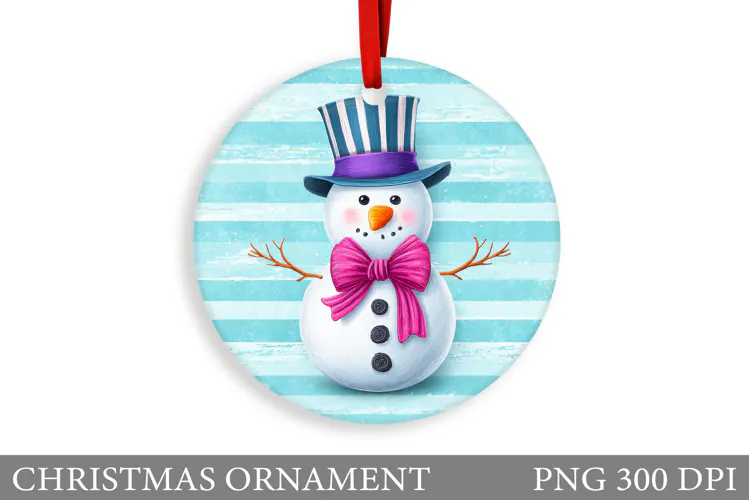 Snowman Christmas Ornament. Christmas Ornament Sublimation