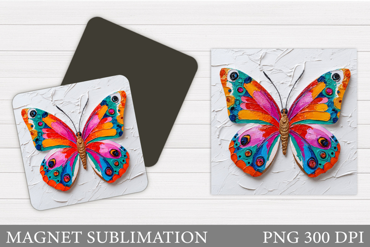 Butterfly Flowers Sublimation. Butterfly Magnet Sublimation