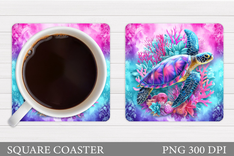 Sea Turtle Coaster Design. Turtle Coaster Sublimation