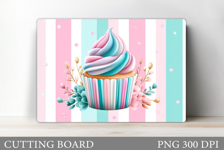 Cupcake Cutting Board Design. Flowers Cutting Board example image 1