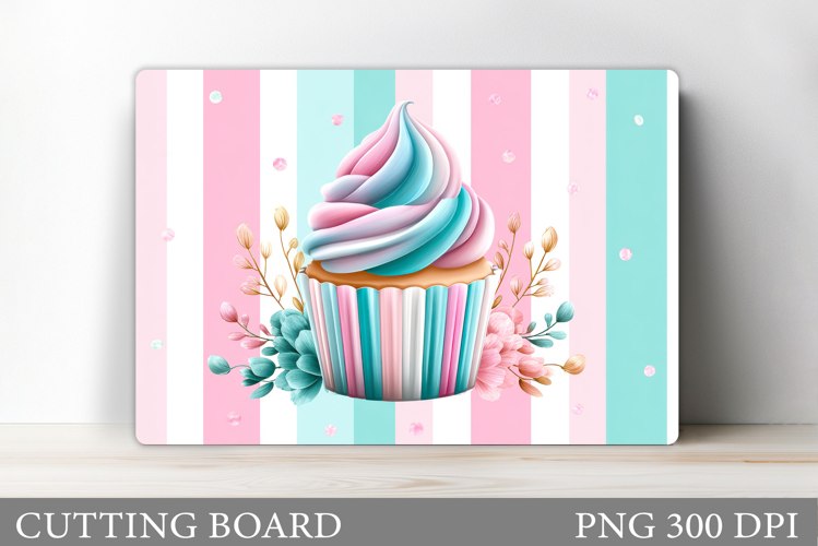 Cupcake Cutting Board Design. Flowers Cutting Board