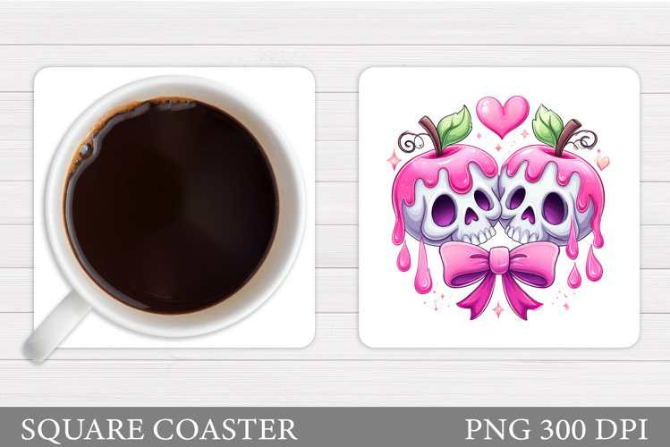 Skull Coaster Design. Halloween Coaster Sublimation
