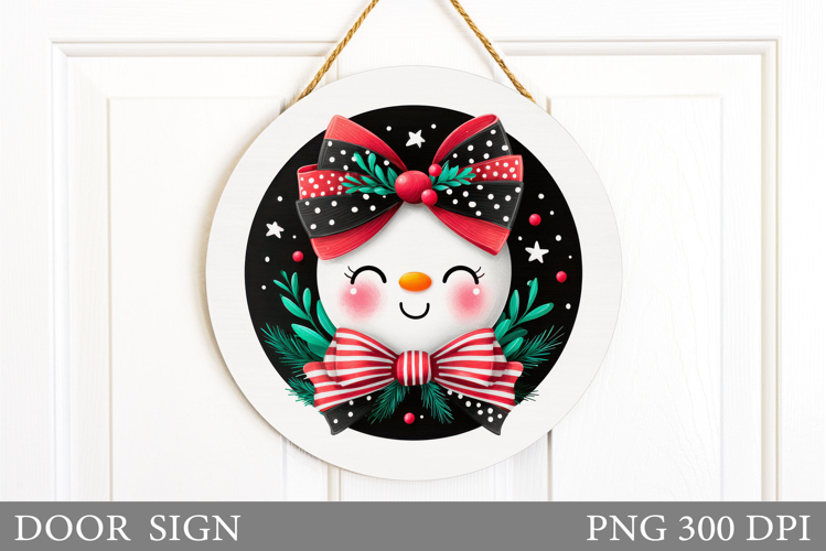 Christmas Snowman Door Sign. Christmas Door Sign Design