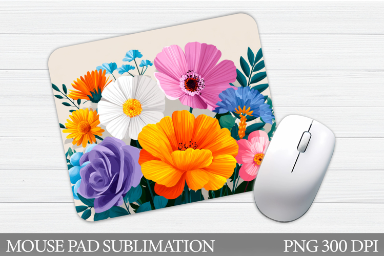 Floral Mouse Pad Sublimation. Flowers Mouse Pad Design
