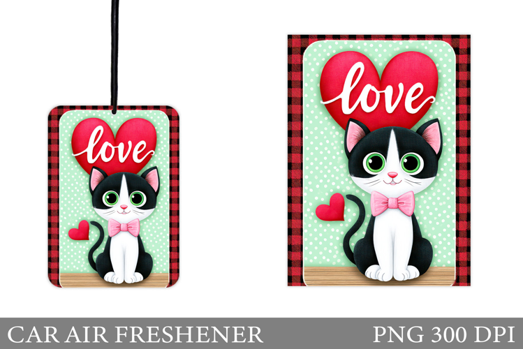 Cute Cats Car Air Freshener. Valentines Car Air Freshener