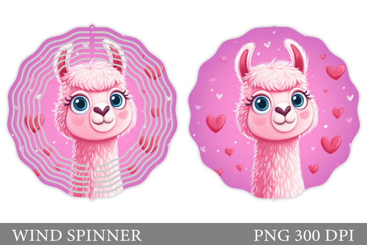 Valentines Lama Wind Spinner. Valentines Wind Spinner Design