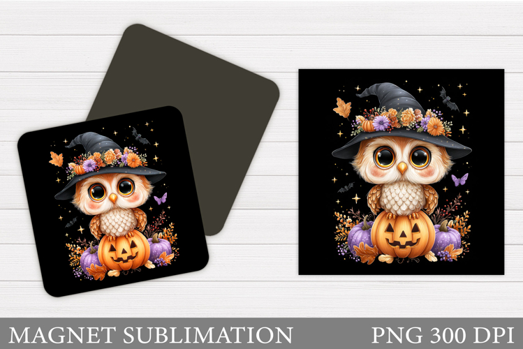 Halloween Owl Magnet Design. Halloween Magnet Sublimation