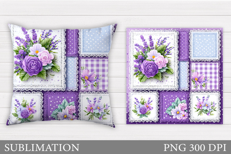 Floral Pillow Sublimation. Flowers Sublimation