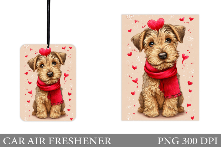 Cute Dog Car Air Freshener. Valentines Car Air Freshener