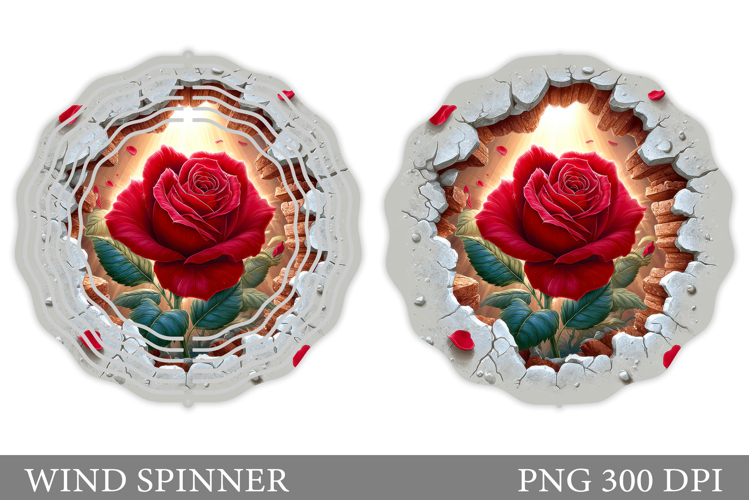Rose Wind Spinner Sublimation. Flowers Wind Spinner Design