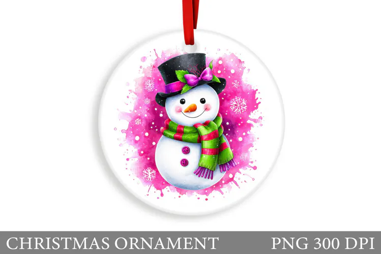 Snowman Christmas Ornament. Christmas Ornament Sublimation