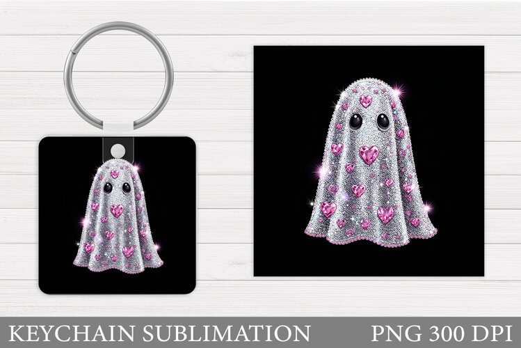 Ghost Keychain Design. Halloween Keychain Sublimation example image 1