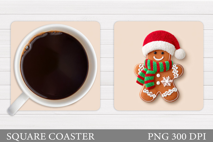 Gingerbread Coaster Design. Christmas Coaster Sublimation
