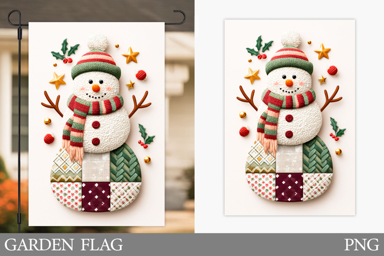 Cute Snowman Garden Flag. Christmas Garden Flag Design example image 1
