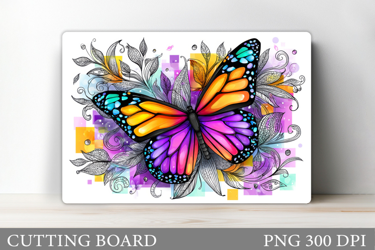 Butterfly Cutting Board. Flowers Cutting Board Sublimation