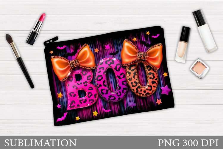 Boo Cosmetics Bag Design. Halloween Makeup Bag Sublimation example image 1