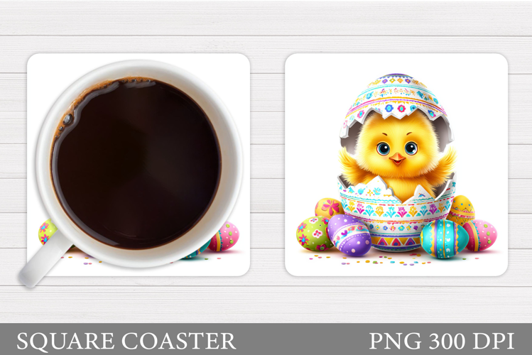 Easter Chick Coaster Design. Easter Eggs Coaster Sublimation