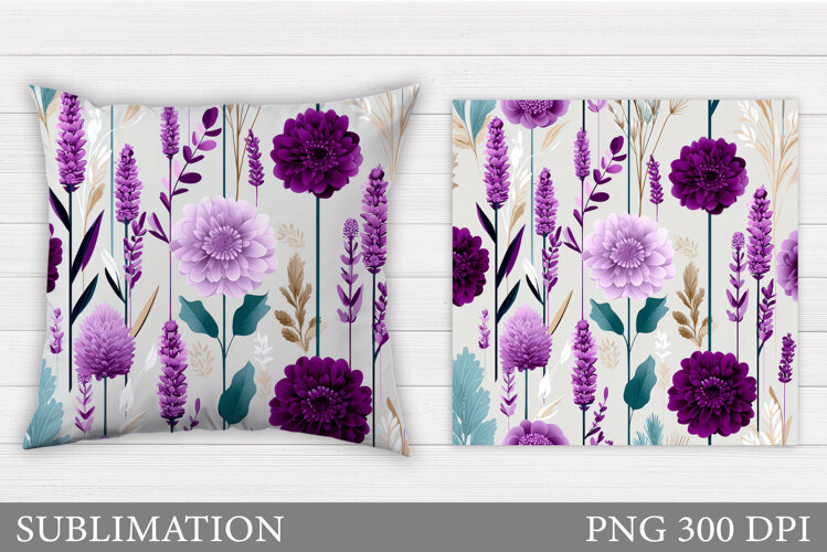 Floral Pillow Sublimation. Flowers Sublimation example image 1
