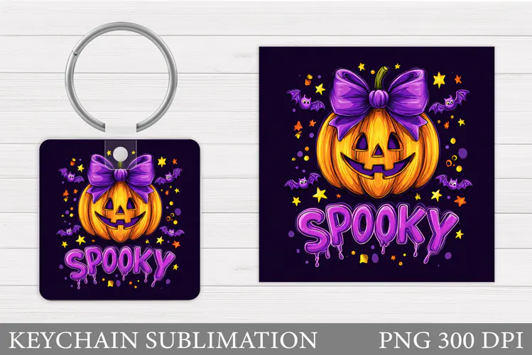 Halloween Pumpkin Keychain. Halloween Keychain Design