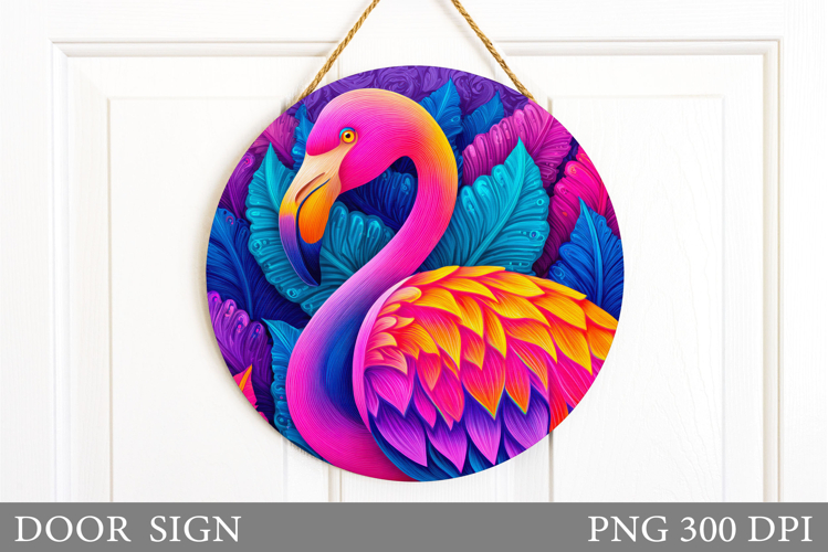 Flamingo Door Sign Design. Flamingo Sublimation