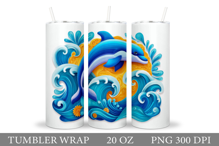 Dolphin Tumbler Design. Cute Dolphin Tumbler Sublimation