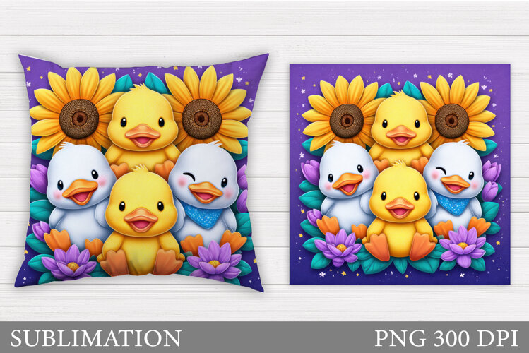 Cute Goose Sublimation. Funny Goose Pillow Design example image 1