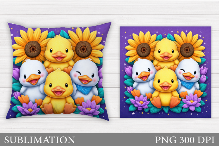Cute Goose Sublimation. Funny Goose Pillow Design