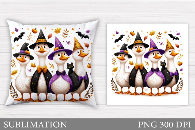Halloween Goose Pillow Sublimation. Halloween Pillow Design