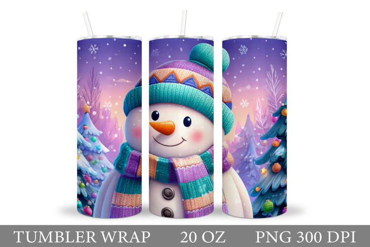 Cute Snowman Tumbler. Winter Tumbler Sublimation
