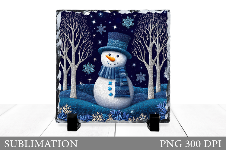Snowman Slate Design. Cute Snowman Sublimation
