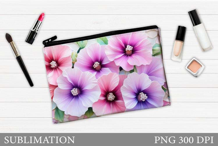 Flowers Makeup Bag Sublimation. Floral Makeup Bag Design