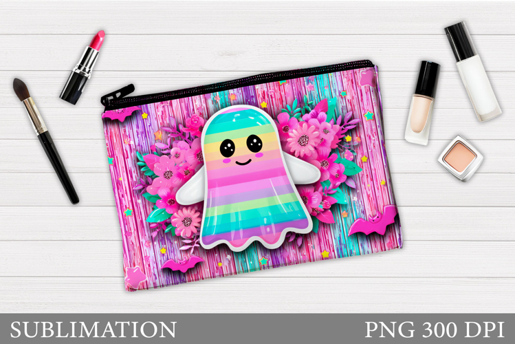 Cute Ghost Makeup Bag. Halloween Makeup Bag Sublimation