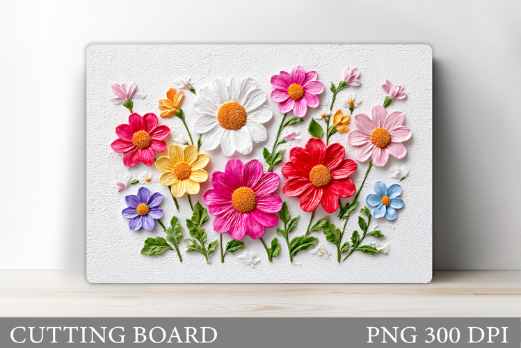 Flowers Cutting Board Sublimation. Wildflowers Cutting Board