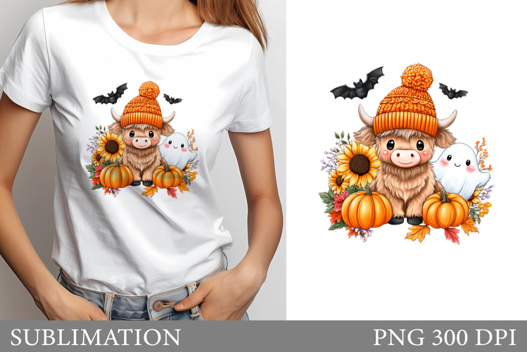Halloween Cow Sublimation. Halloween T-Shirt Design