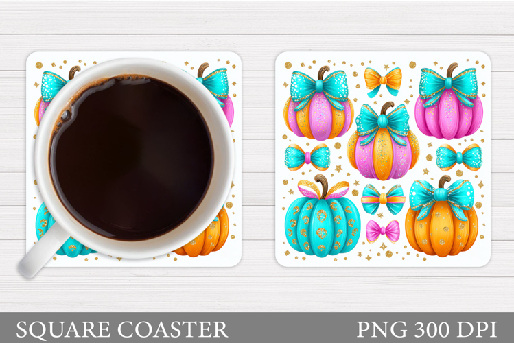 Pumpkin Coaster Design. Fall Coaster Sublimation