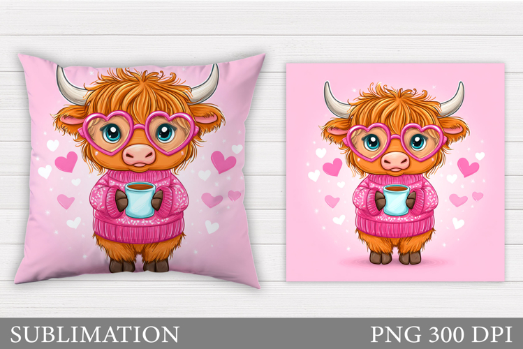 Valentines Cow Pillow. Valentines Pillow Sublimation