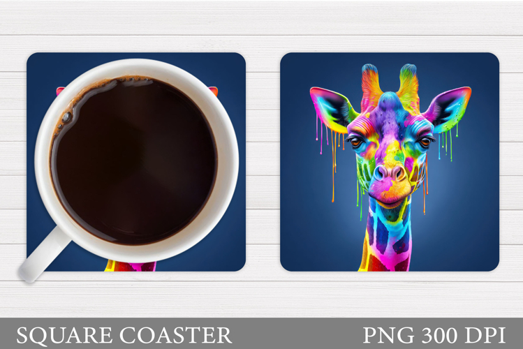 Giraffe Coaster Design. Cute Giraffe Sublimation
