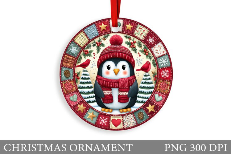 Cute Penguin Christmas Ornament. Christmas Ornament Design example image 1